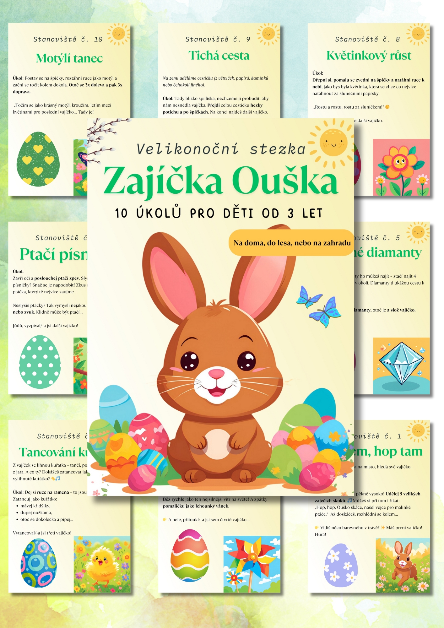 Velikonoční stezka zajíčka Ouška pro děti 3-6 let