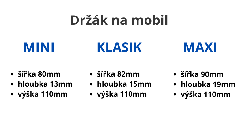 Držák na mobil ke kočárku - různé velikosti 